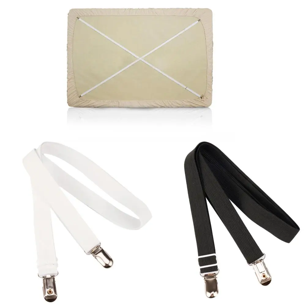 2Pcs Home Bed Sheet Strap Mattress Blankets Elastic Holder Fastener Gripper Clip