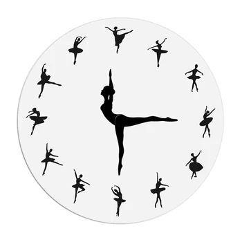 

Charming Ballerina Wall Clock Baby Girl Nursery Decor Ballet Dancer Modern Wall Clock Ballet Dancing Girl Needle Hand Wall Watch