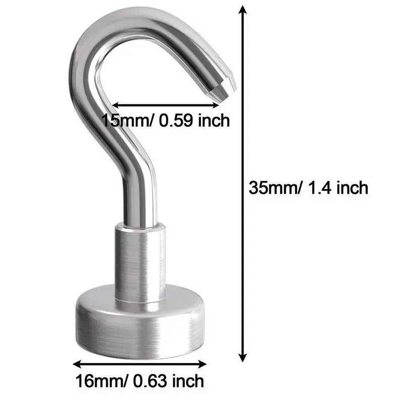 3 кг Тяговое усилие диаметр 16 мм Магнитные Крючки сверхпрочные неодимовые Висячие мощные Сверхсильные Постоянные Магнитные Крючки
