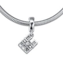 DIY Подходит для Pandora шармы браслеты стерлингового серебра 925-ювелирные изделия Нотр Дам Висячие бусины с четким CZ