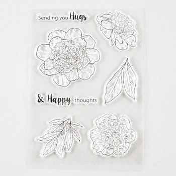 

Flower clear stamps paper craft card art transparent silicone scraobooking stamps