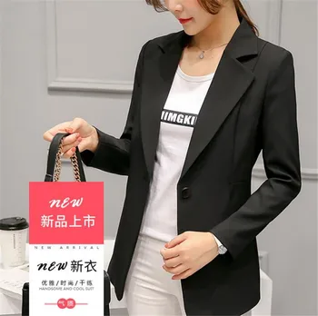 

Women Autumn Blazer Long Sleeve Single Button Ladies Jacket Office OL Slim Short Women's Suits