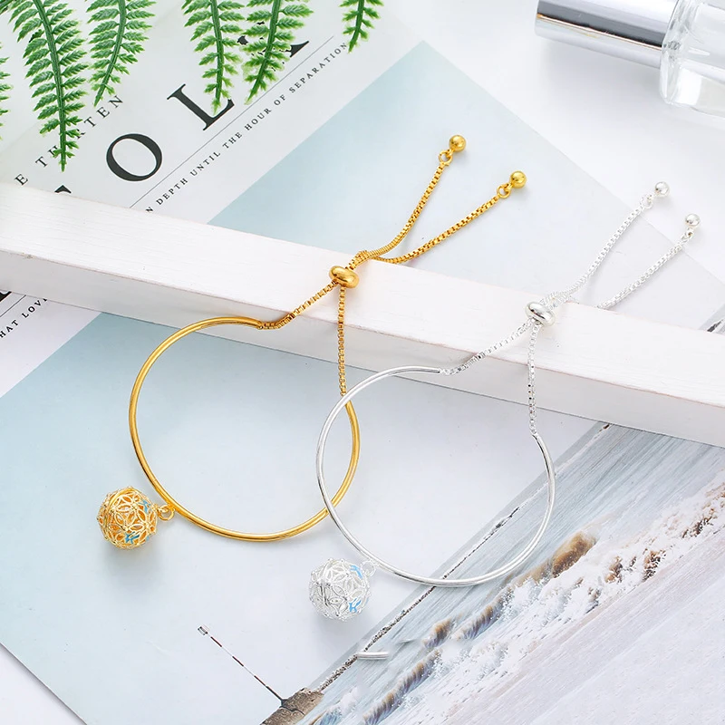 Vintage Aromatherapy Painting Bracelet Essential Oil Diffuser Perfume Bangle Jewelry Glowing Warm Color Ball Fashion Accessories