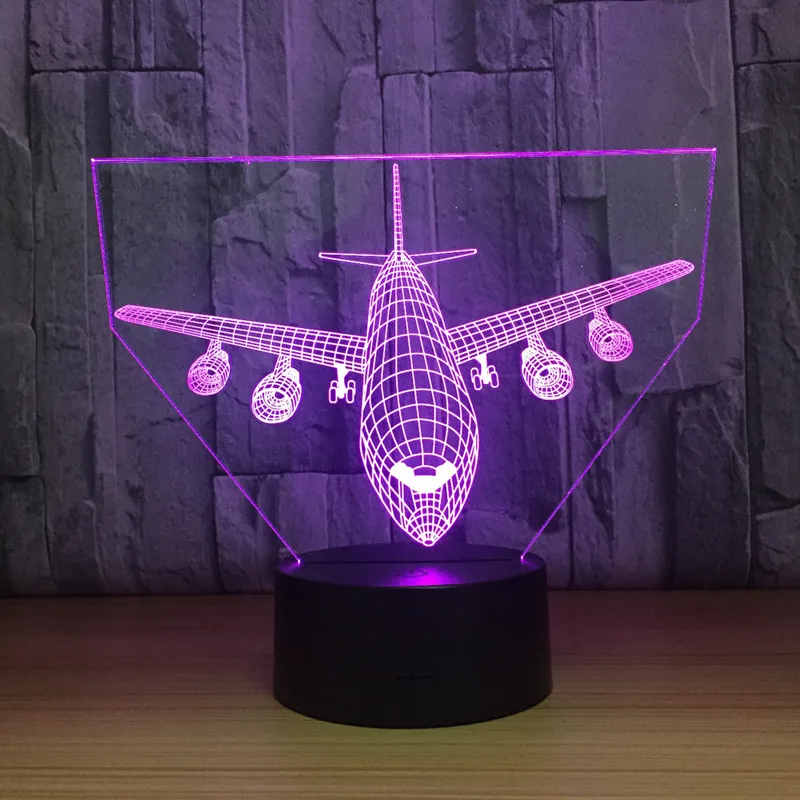 Подарок на день Святого Валентина подарок для мужчины 7 цветов изменения 3D голограмма лампа самолета на день рождения, подарок для друга Подарок на годовщину