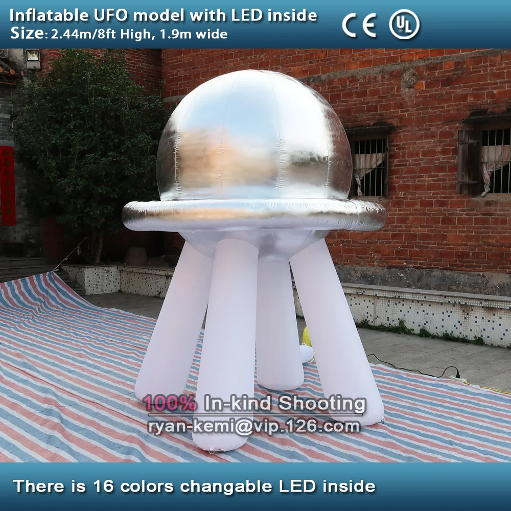 FreeShipping8ftInflatableUfoModelBalloonWithLed24mInflatable