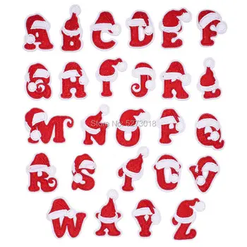 

New 26 Christmas A-Z Letters Alphabet Fabric Badge Sewing Applique Patch for Clothing Embroidery DIY Apparel Gift Accessories