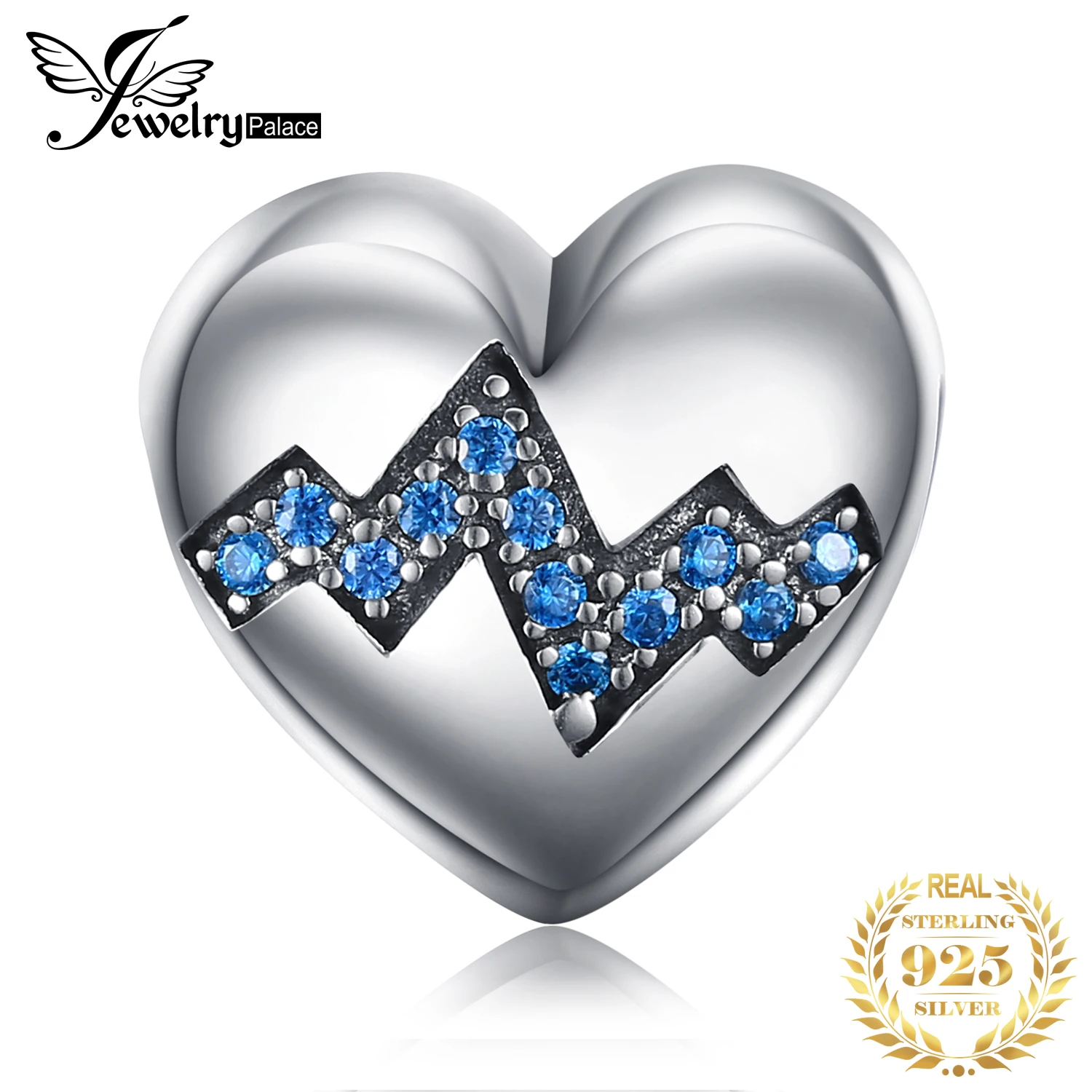 

JewelryPalace Heart Beats 925 Sterling Silver Bead Charms Silver 925 Original For Bracelet Silver 925 original Jewelry Making