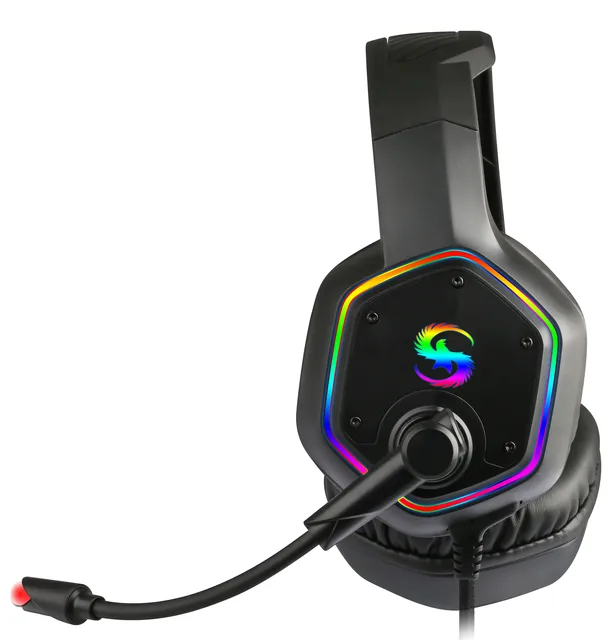 YOMYM Audifonos Gamer con Micrófono Cancelación de Ruido y Luz LED,  Audifonos con Sonido Envolvente 7.1 para PC, PS4, PS5, Nintendo Switch,  Xbox One