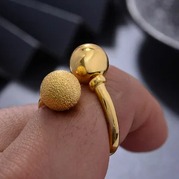 

WANDO Ethiopia 24K Ball Round gold color Rings Dubai rings For women Twist African Round Party wedding gifts Rings Hallowe gift