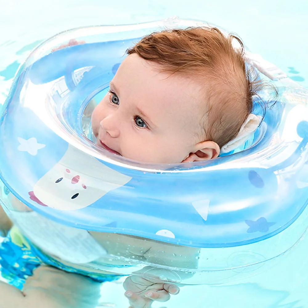 Baby Swimming Pool Bath Neck Floating Inflatable Adjustable Safety Bathing Toy 