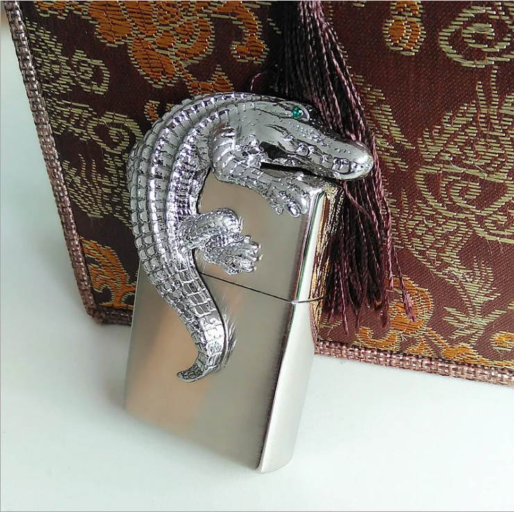 ZORRO ползающие крокодиловые Аллигаторы керосиновая зажигалка; Мужская зажигалка подарочная коробка
