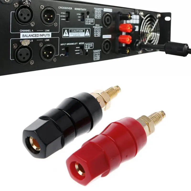 Audio Speaker Terminal 4mm Banana Plug Red and Black Connector Amplifier Binding | Обустройство дома