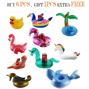

14 styles Mini Floating Cup Holder Pool Swim Float Water Toy Party Beverage Boats Baby Pool Toys Inflatable unicron Drink Holder