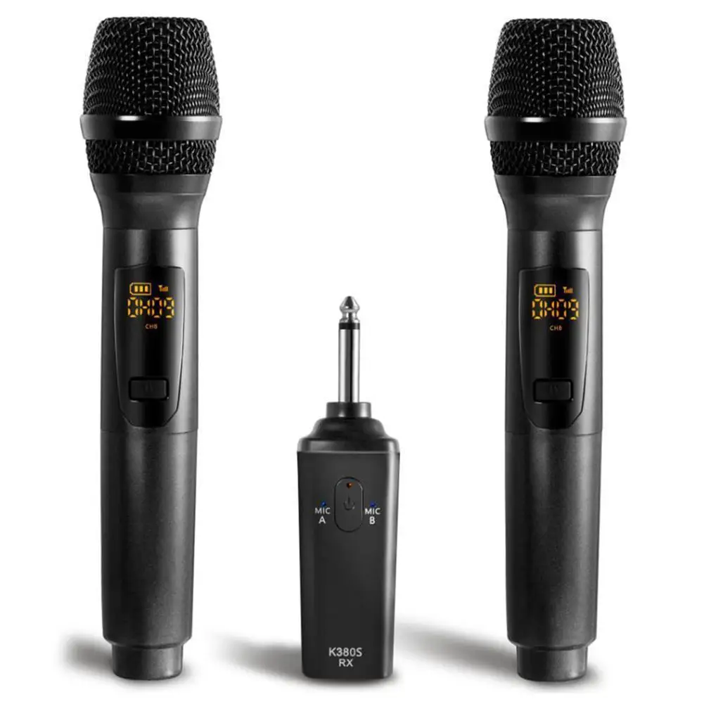 2Pcs K380S Portable Wireless Mic Karaoke KTV Party Music Singing