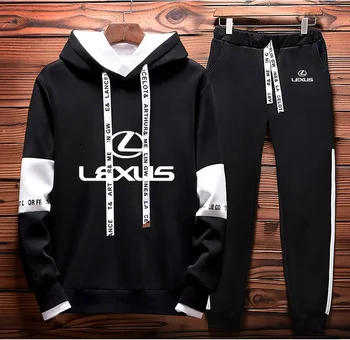

Hoodies Men for Lexus Car Logo Printed unisex Sweatshirt Men Hoodie Casual+Pants 2Pcs Sporting suit Fleece Warm Thick sportwearT