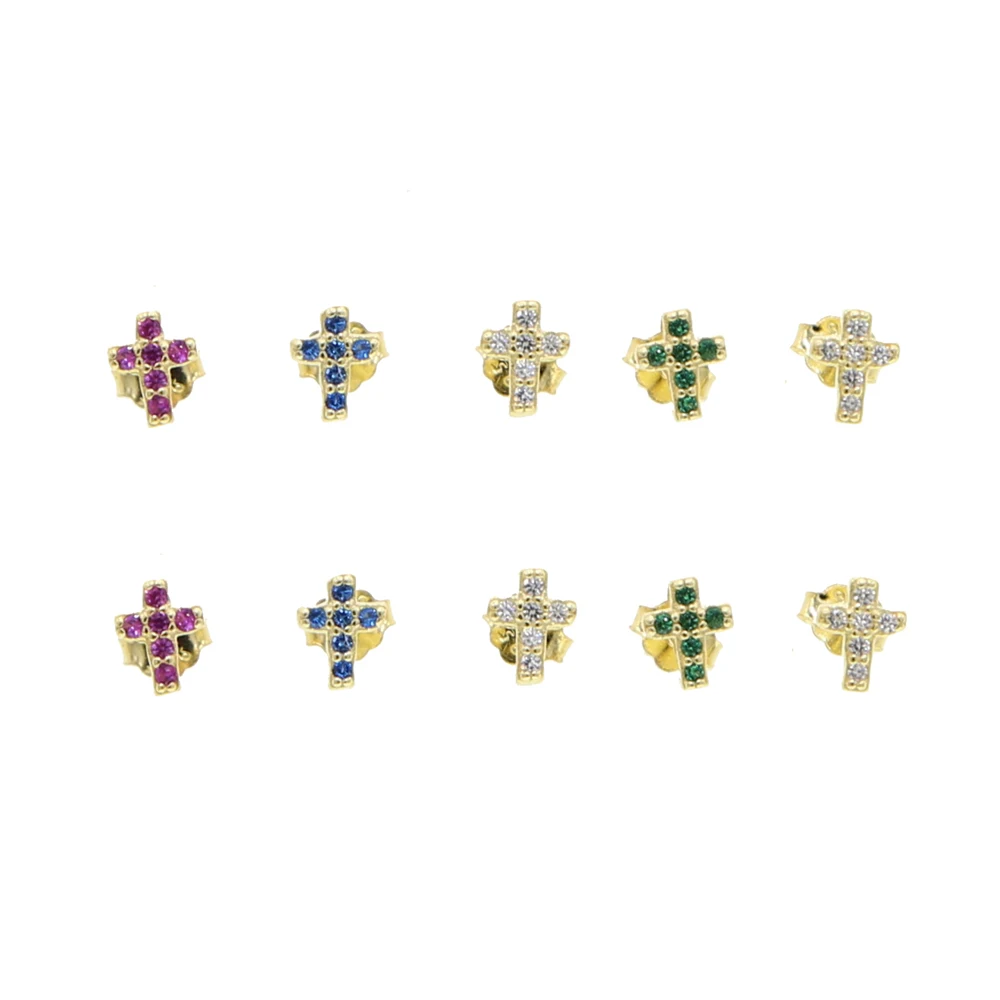 Серьги гвоздики женские из серебра 925 пробы с фианитами|Серьги-гвоздики| |