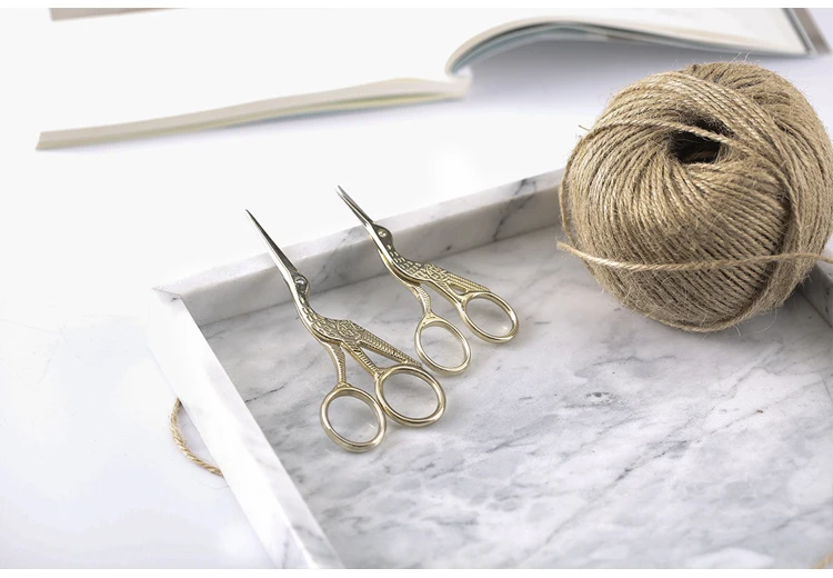 DIY home retro exquisite crane cut gold home small scissors manual needlework art tailor scissors crafts