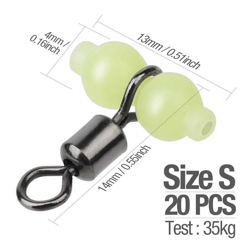 20 Pcs S DONQL 20/50 шт 3-х полосная T-shape форме, благодаря чему создается ощущение невесомости с рыболовные световой баррель поворотное кольцо рыболовный крючок приманкой разъем высокое качество рыболовные снасти - Цвет: 20 Pcs S
