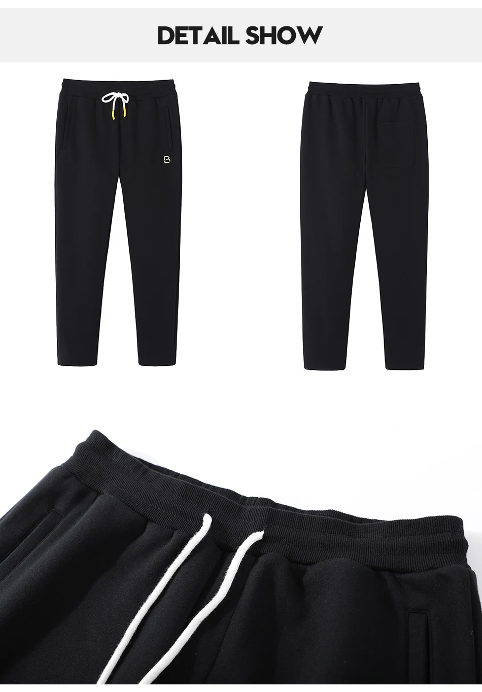 Pioneer Camp New Winter Men Pants Warm Fleece Cotton Causal Joggers Letter Embroidery Solid Joggers For Men AZZ901588