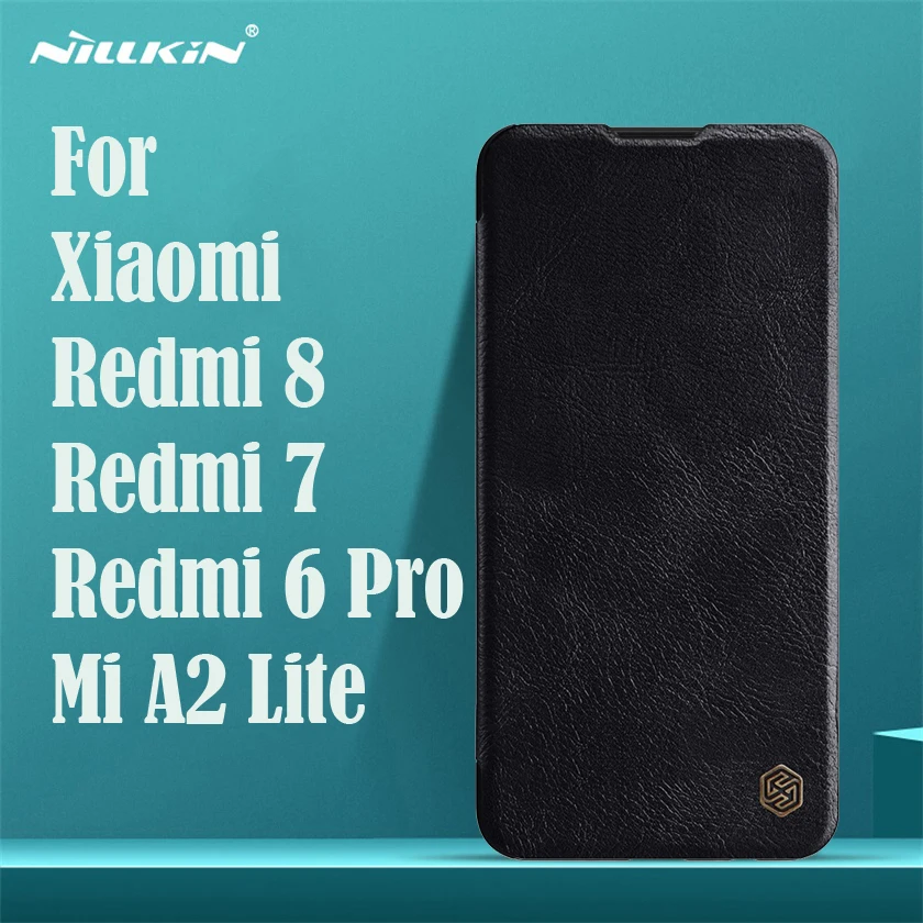Для Xiaomi Redmi 8 7 6 Pro флип чехол Nillkin Qin винтажный кожаный с отделением для карт mi A2