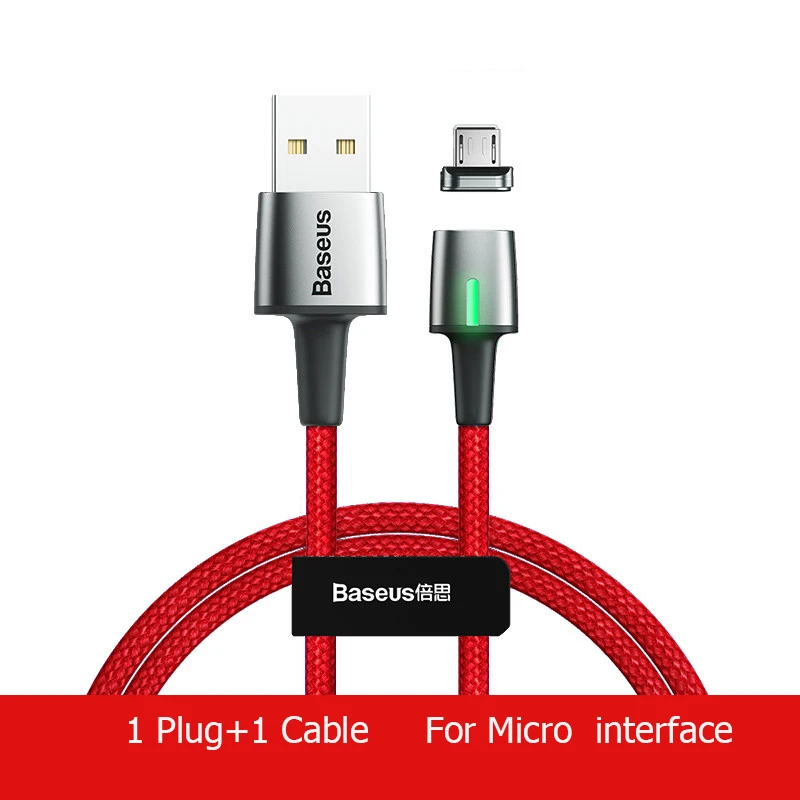Магнитный кабель Baseus, Micro usb type-C, кабель для iPhone, huawei, Xiaomi, быстрая зарядка, магнитное зарядное устройство, USB C, для huawei P20 - Цвет: RED