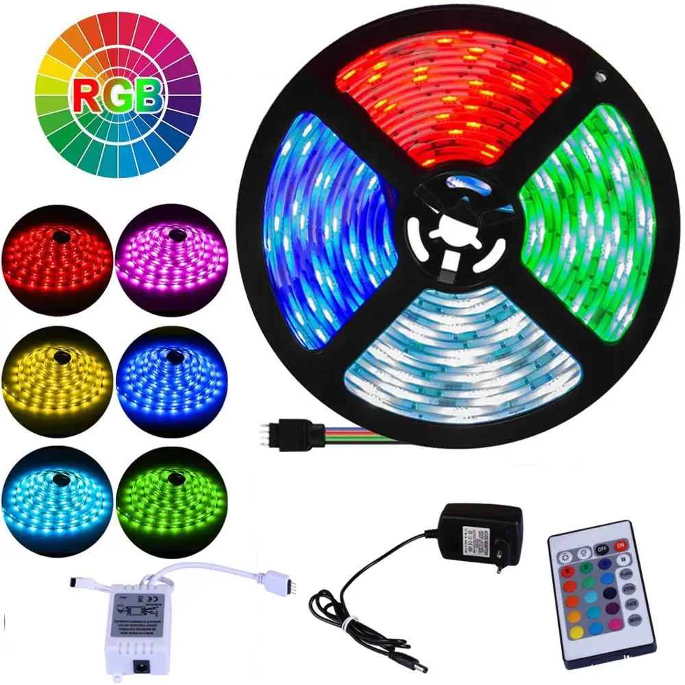

RGB Cabinet Light Led Lights Under Cabinet Kitchen Led Lamp DC12V Waterproof 5M 1 Set With IR Remote Control Strip Light SMD2835