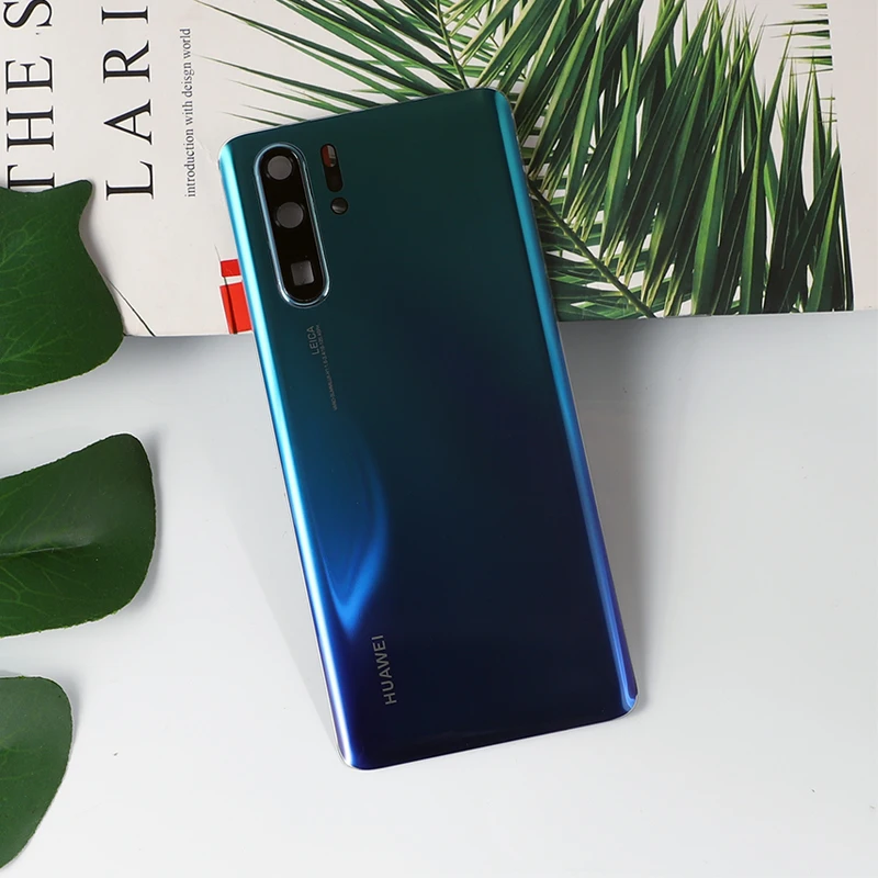 Корпус для huawei P30 Pro стеклянная задняя крышка батарейного отсека телефон запасные части чехол+ камера Стекло наклейка клей