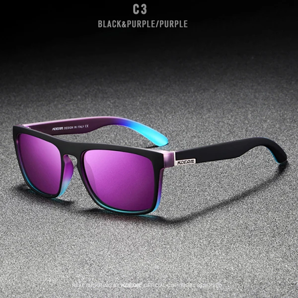 Новинка, KDEAM, зеркальные поляризационные солнцезащитные очки для мужчин, ультралегкие очки, оправа, квадратные спортивные солнцезащитные очки, мужские UV400 очки для путешествия MI16 - Цвет линз: C3