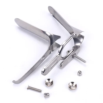 1PC Stainless Steel Expansion Vaginal Voyeuristic Device Vaginal Dilators Colposcope Speculum Anal Sex Products 6