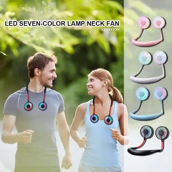 

3 Speed Adjustable Hanging Neck Fan Wearable Portable Mini Outdoor Travel Hand Free Neckband Fan for Outdoor Sport 190x150x20mm