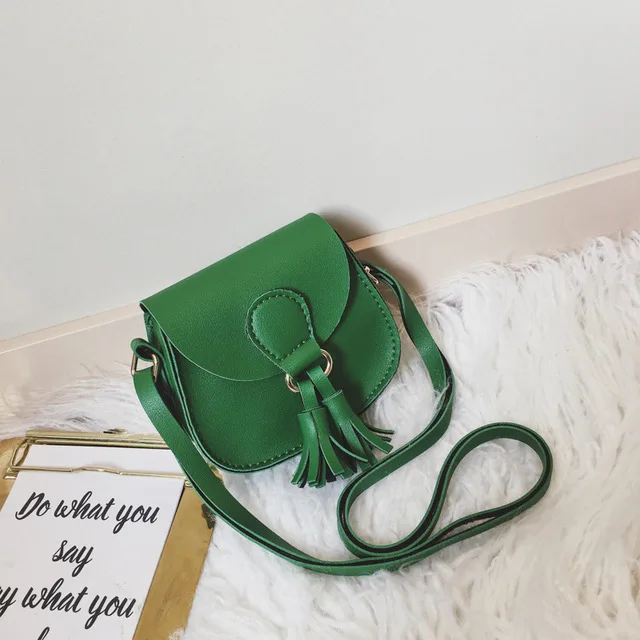green Милый детский мини-кожаный кошелек для монет, маленький кошелек с кисточками для маленьких девочек, каваи, черный кошелек для малышей, Подарочные кошельки - Цвет: green