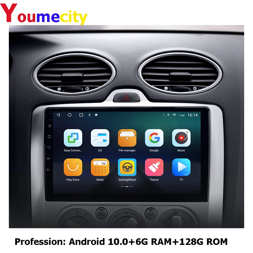 Автомобильный мультимедийный плеер 6 ГБ ОЗУ/Восьмиядерный/Android 10 0 DVD Gps для Ford Focus 2