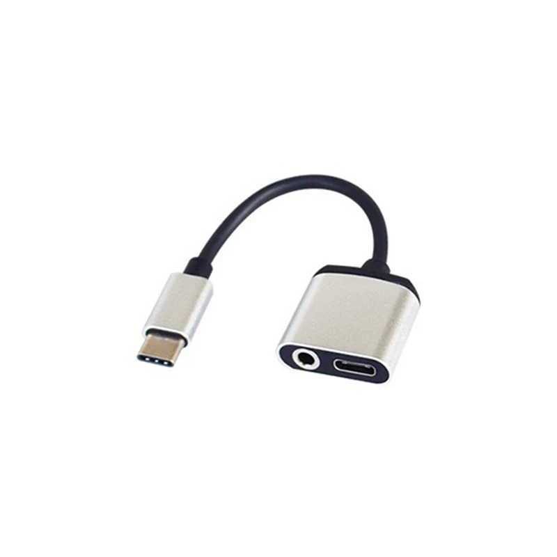 Для телефонов на Android адаптер Тип-C кабель адаптера для гарнитуры 2-в-1 Bluetooth гарнитура аудиоадаптером зарядки до 3,5 мм аудио кабель - Цвет: silver