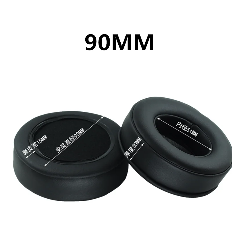90MM Амбушюры для наушников Sennheiser для razer, запасные части, подушка из пены с эффектом памяти, круглый диаметр 70 мм 80 мм 90 мм 100 мм 110 мм 120 мм - Цвет: 90MM