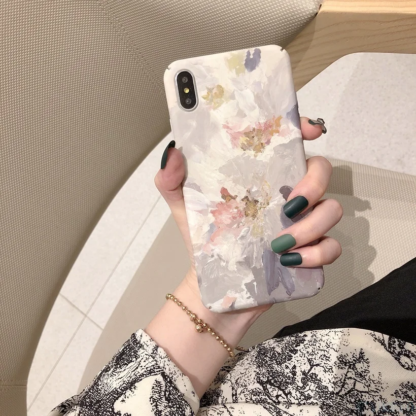 Чехол для задней панели телефона с цветочным рисунком для iPhone 6, 6 S, 7, 8 Plus, X, XS, XR, 11 Pro, Max, жесткий чехол из поликарбоната, чехол для iPhone11, 11Pro