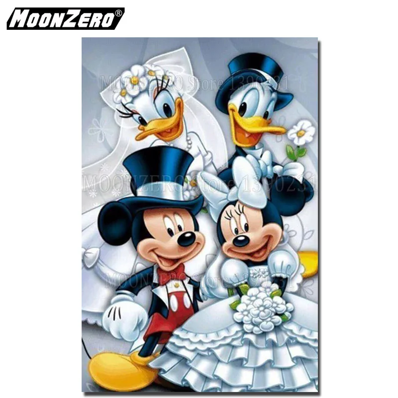 Новая 5D алмазная картина "Микки Маус свадьба" полная квадратная/круглая вышивка крестиком Стразы Мозаика Декор подарки