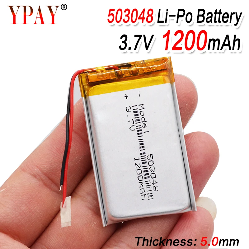 503048 перезаряжаемая батарея 3 7 в 053048 1200 мАч литий полимерная для MP3 MP4 Bluetooth GPS
