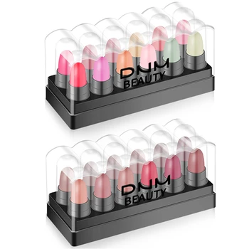 

12 pcs/box women moisturizing lipstick Set box long lasting waterproof nude lipsticks multicolorful beauty lip stick sexy color