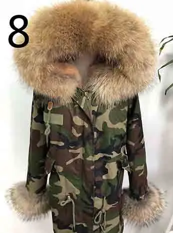 Natural Brown Fur Парка с воротником из натурального меха енота зимняя меховая куртка женская куртка женские парки зимняя куртка - Цвет: Natural Brown Fur