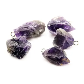 

Natural stone pendant irregular Purple quartzs pendant necklace for DIY jewelry best birthday gift size 17x20x10-20x12x5mm