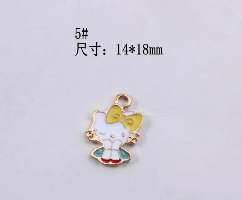 5 -14x18mm 10 шт Эмаль мультфильм Шарм для изготовления ювелирных изделий Модные Серьги Браслет и подвески, ожерелья - Окраска металла: 5 -14x18mm