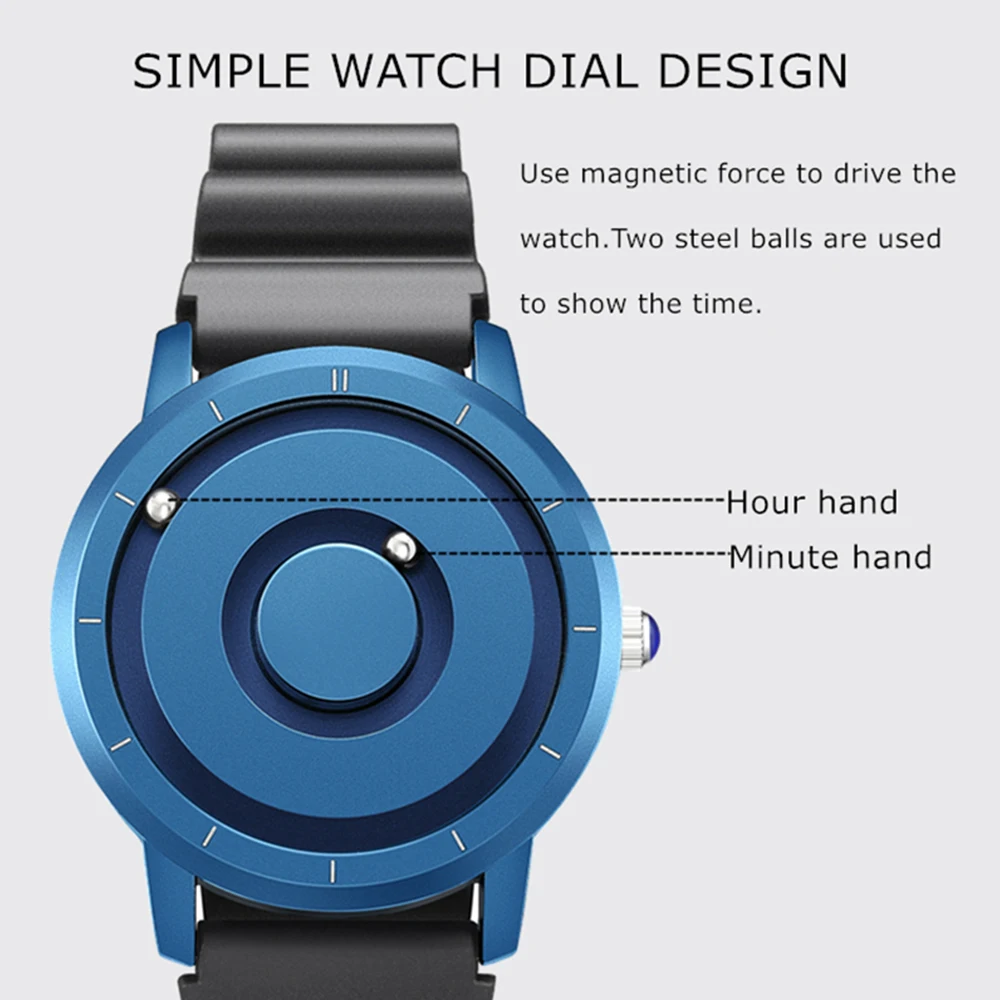 Креативные мужские часы с магнитными бусинами, циферблат, многофункциональные наручные часы с резиновым ремешком, Уникальные кварцевые мужские часы relogio masculin