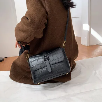 

Simple Stone Flap Women's Luxury Designer Shoulder Crossbody Messenger Bag 2020 High Capacity Handbags Female Purses Hot Sale