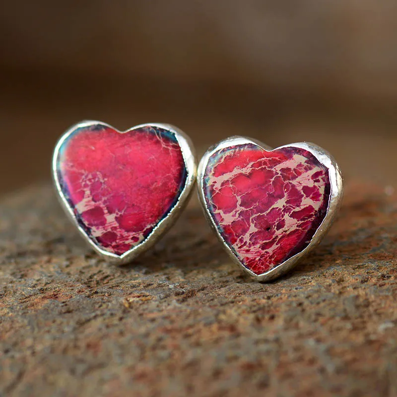 Romantic Heart Shape Earrings Classic Fashion Stud Earring Costume Red Heart Teengirls Jewelry Bijoux Wholesale - Image 4