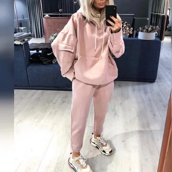 

Tracksuit women 2020 new women's cotton-blend sports casual hoodie and pants 2 piece set women