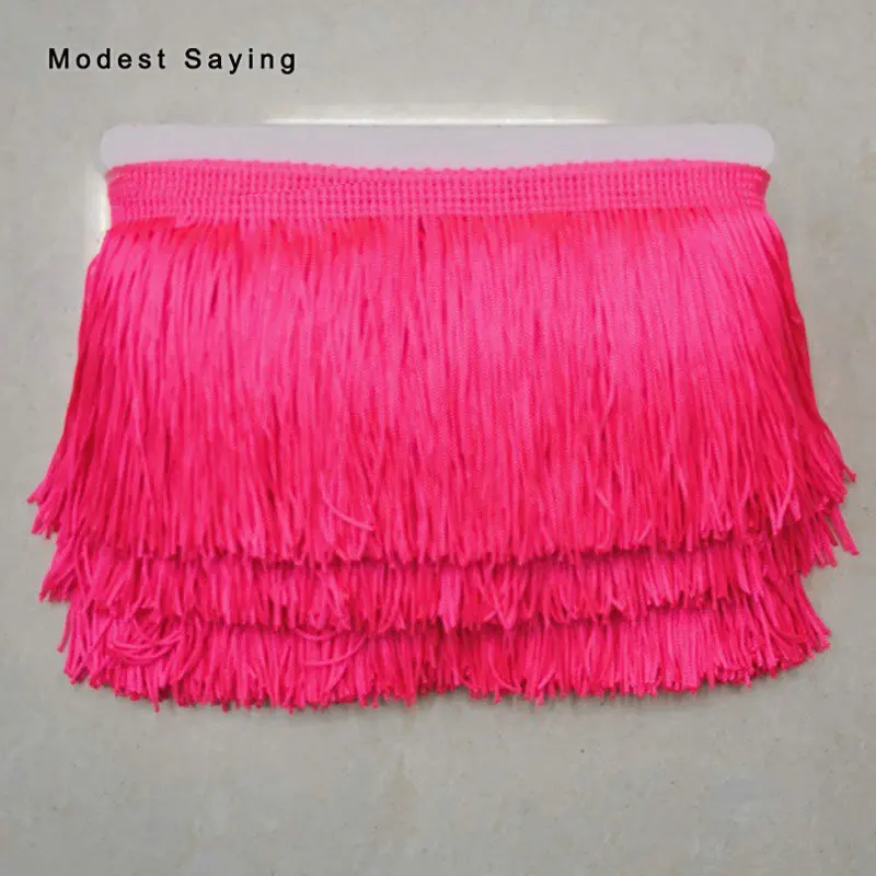hot pink 30 ярдов 9 см кружевная бахрома отделка отделочная кисточка набор «сделай сам» для латыни платье, вечерний наряд аксессуары для одежды с кружевной лентой - Цвет: hot pink