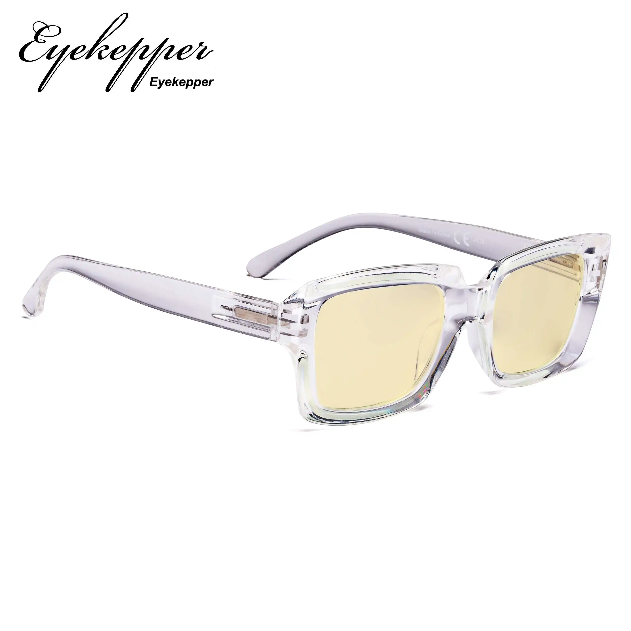 TM9107 Eyekepper, синий светильник, блокирующие очки с желтым фильтром, большие квадратные компьютерные очки для женщин