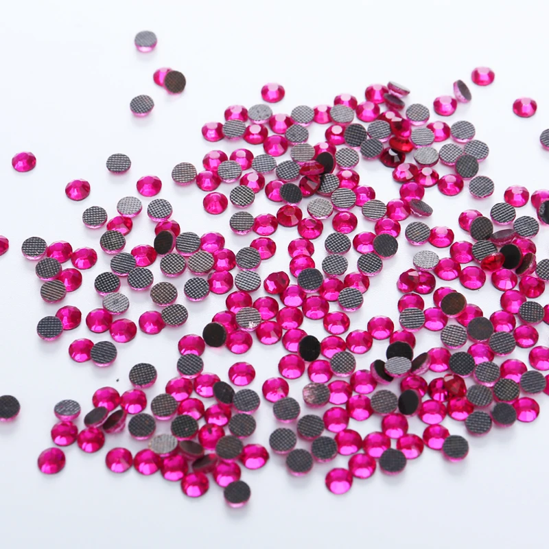 

1440pcs FlatBack HotFix Resin Nail Art Pink Rhinestones Strass Crystal Applique Glue On Stones For Clothes Decoration