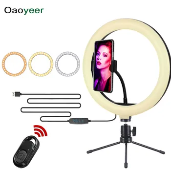 

LED Selfie Light USB Dimmable Ring Photography Video light for Youtube Live Streaming Makeup with USB Cable Tripod 6 /10inch