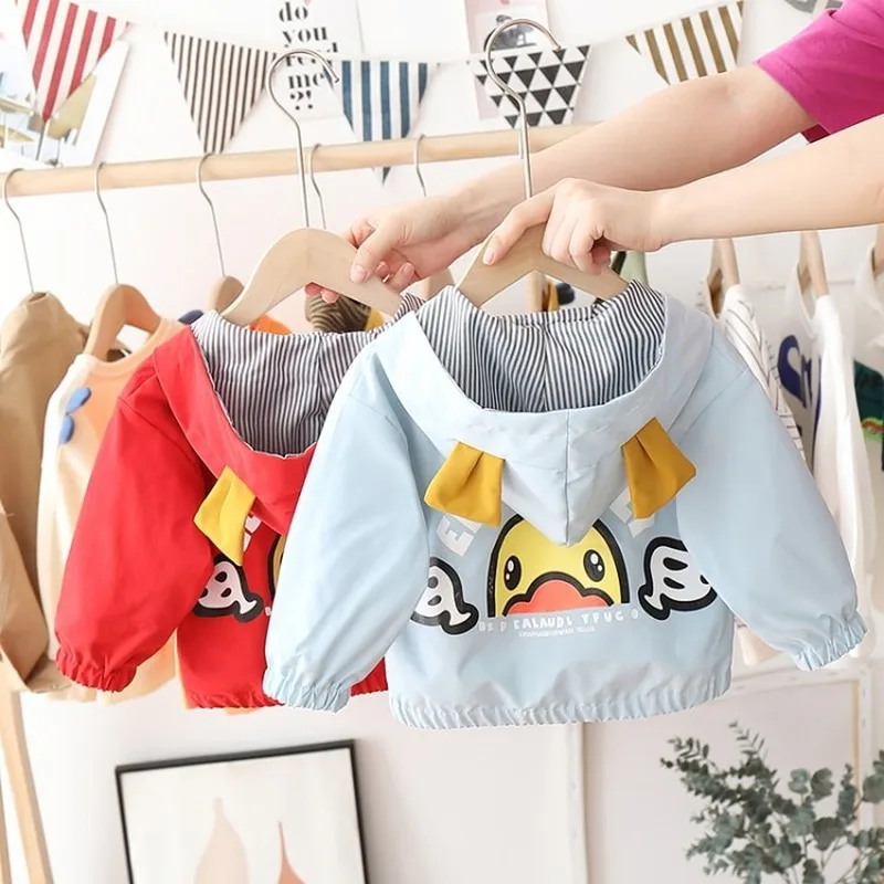 

Spring and Autumn Kids Jacket for Girls Coats Boy Clothes Baby Clothing 2020 New Children's Jackets Cartoon Cute Duck Hooded Top